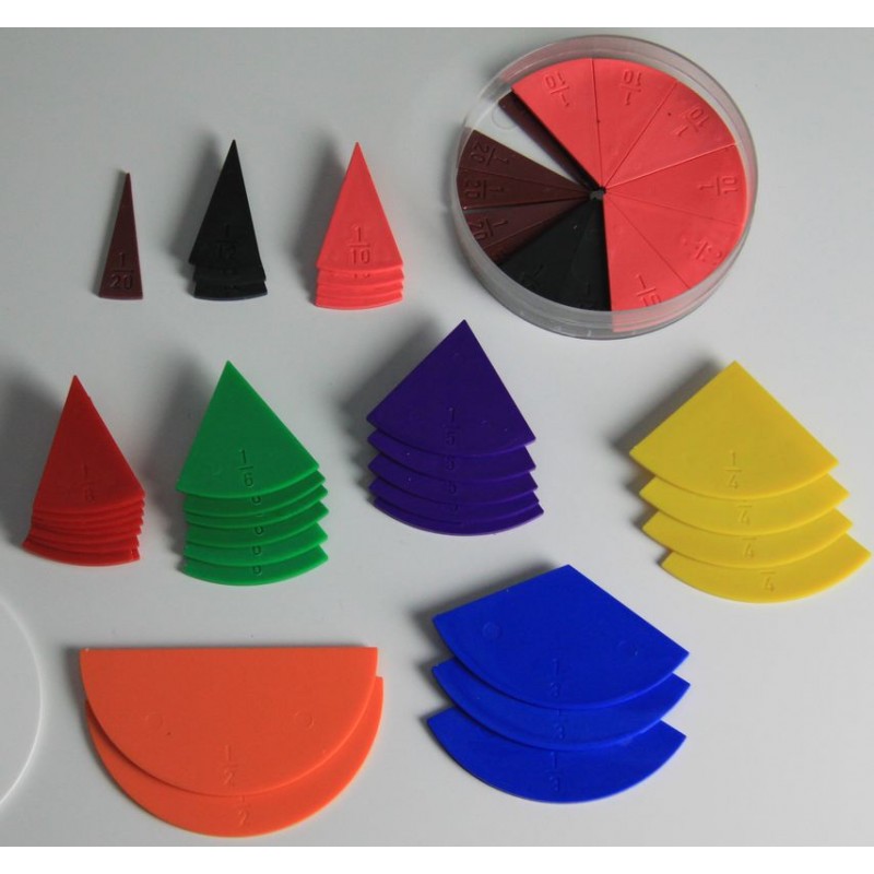 Set de fractions en cercles - Ensemble de 71 pièces pour travailler les ...