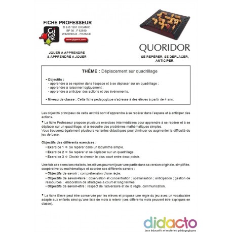 Quoridor - Fiche pédagogique