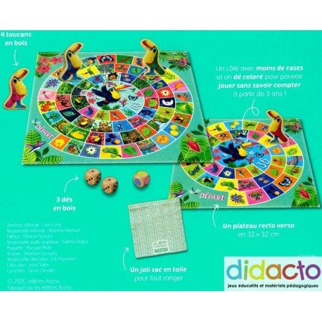 Jeu Twister Junior – Tapis Réversible Safari Et Fête Des Animaux – 2 Jeux En 1 – Dès 3 Ans