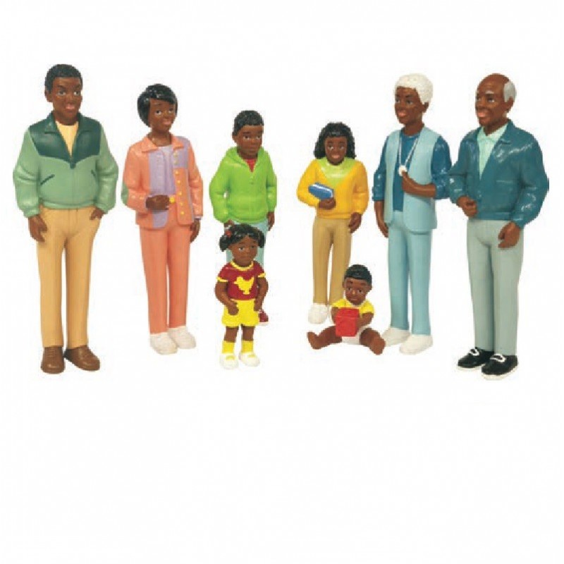 Lot de 8 figurines famille africaine