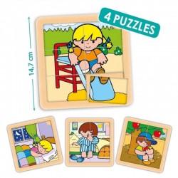 Lot de 4 puzzles (6 pièces)