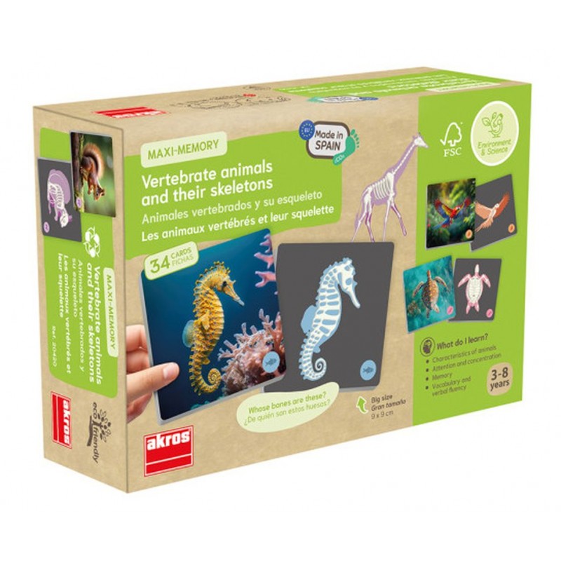 Maxi-mémory : les animaux vertébrés et leur squelette