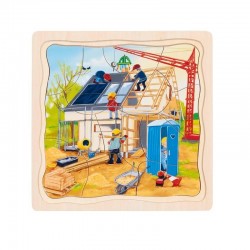Puzzle 3 niveaux : nous construisons une maison