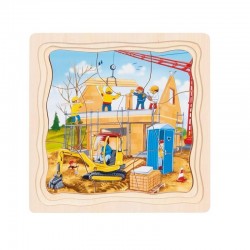 Puzzle 3 niveaux : nous construisons une maison