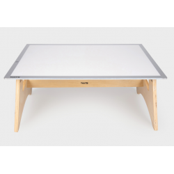 Table lumineuse et son support en bois