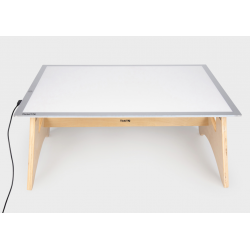 Table lumineuse et son support en bois