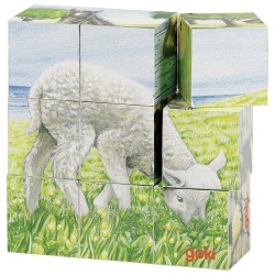 Puzzle de cubes, animaux de...