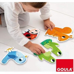 6 Puzzles Animaux 2 pièces