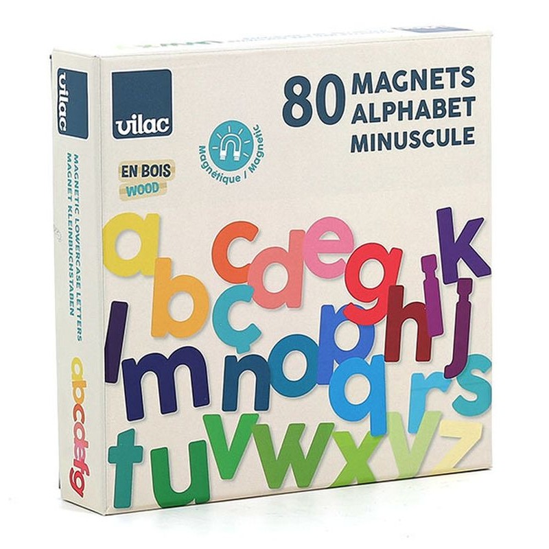 Coffret de 80 lettres minuscules magnétiques